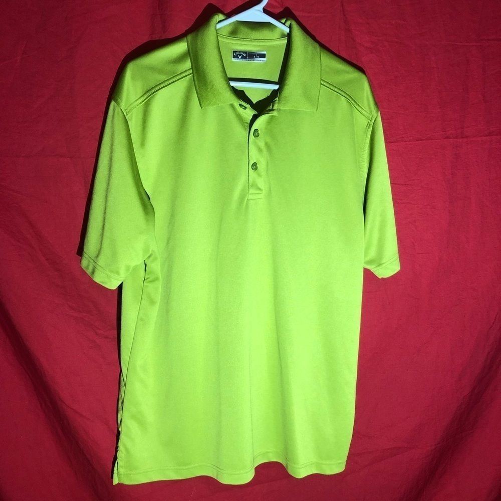 Mens Lime Green Callaway Dry-Fit Polo Shirt
